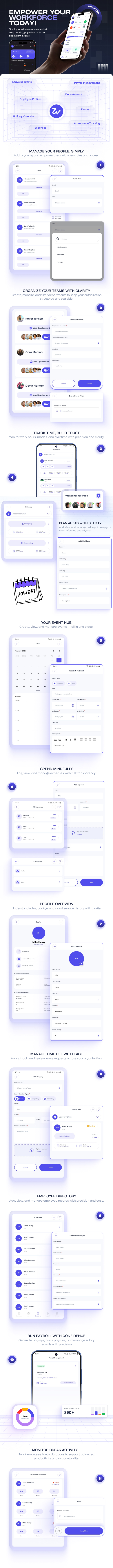 WorkZen – HRM and Payroll Management Mobile App With Laravel Admin Panel